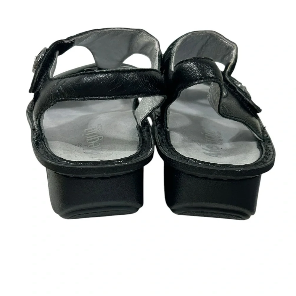 ALEGRIA Kendra Black Shimmer T-Strap KEN-765 Sandals Womens - Picture 3 of 14